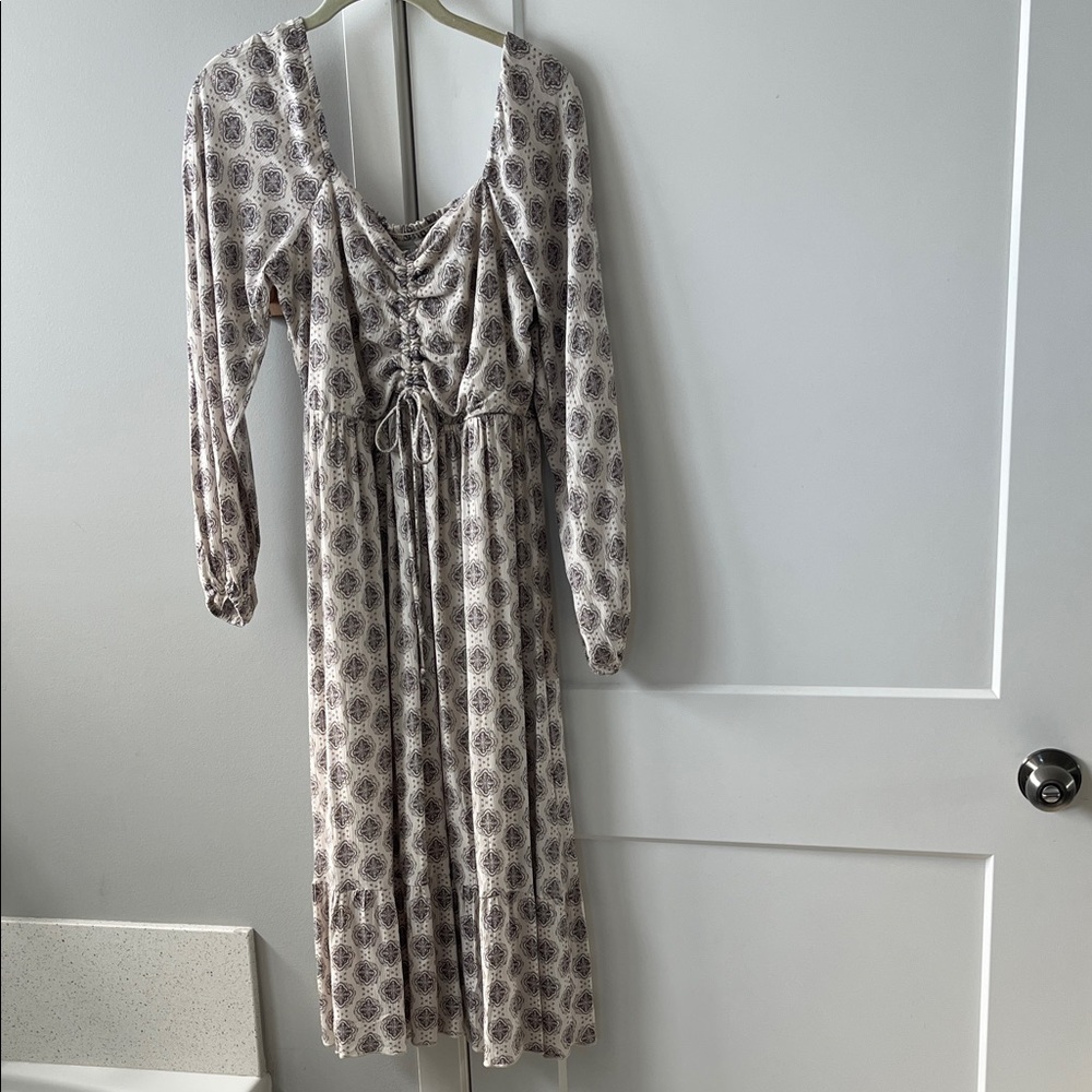 Paper Crane Boho Patterned Long Sleeve MIDIDress